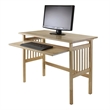 Pemberly Row Foldable Transitional Solid Wood Computer Desk in Natural