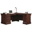 Pemberly Row L-Shaped Contemporary Engineered Wood Desk in Select Cherry