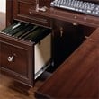 Pemberly Row L-Shaped Contemporary Engineered Wood Desk in Select Cherry