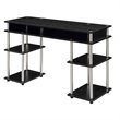 Pemberly Row No Tools Student Desk in Black Wood Finish