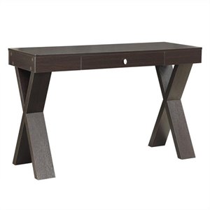 pemberly row desk with drawer in espresso wood finish
