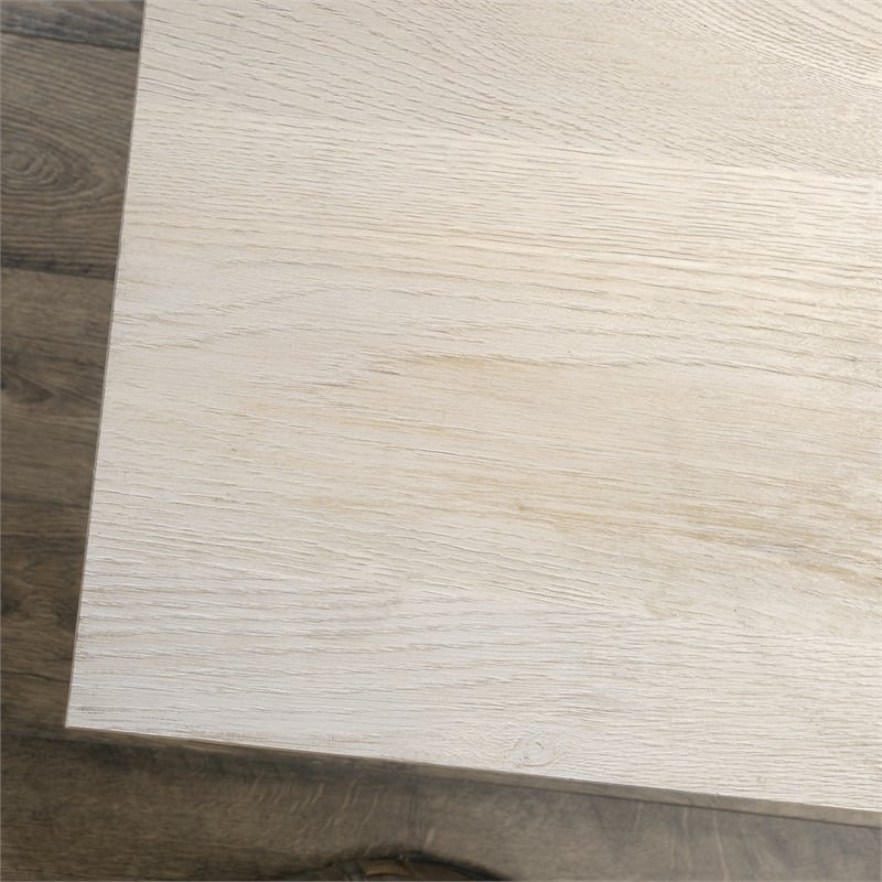 Pemberly Row Coastal Wood L Shaped Computer Desk in Chalked Chestnut