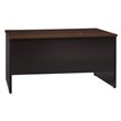 Pemberly Row Double Pedestal Metal Desk Arch Pull Handles Black/Walnut