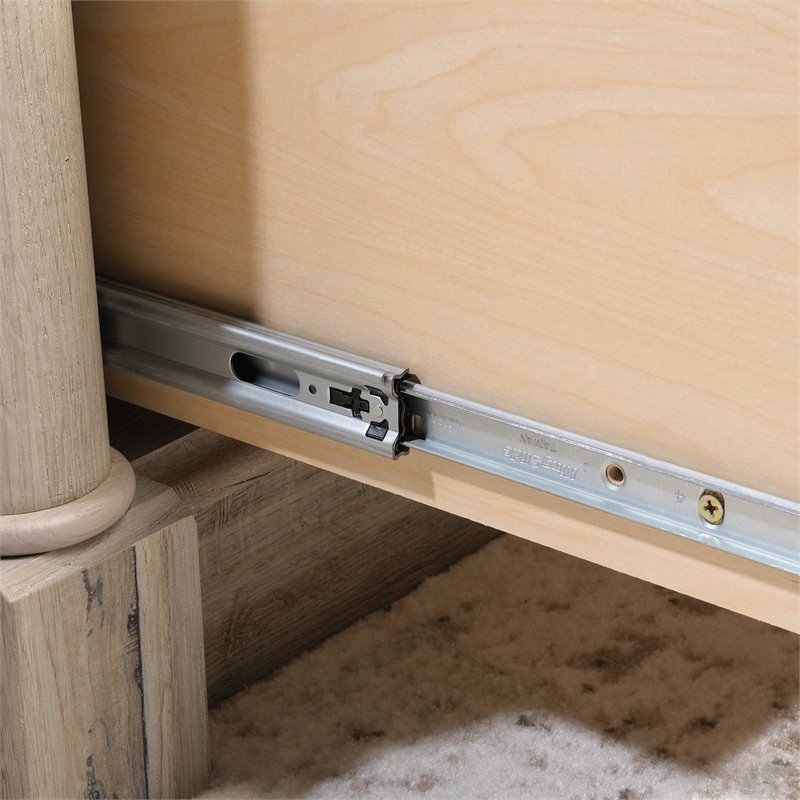 Pemberly Row L-shaped Contemporary Engineered Wood Computer Desk in Split Oak