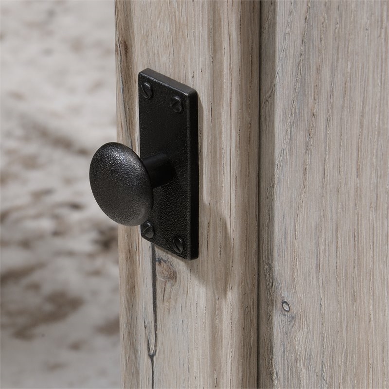 Pemberly Row L-shaped Contemporary Engineered Wood Computer Desk in Split Oak