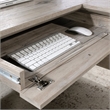 Pemberly Row L-shaped Contemporary Engineered Wood Computer Desk in Split Oak
