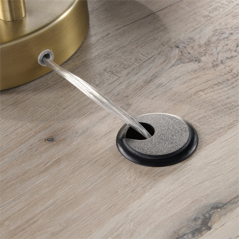 Pemberly Row L-shaped Contemporary Engineered Wood Computer Desk in Split Oak