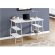 Pemberly Row 3 Tier Wood Top Sawhorse Computer Desk in White