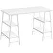 Pemberly Row 3 Tier Wood Top Sawhorse Computer Desk in White