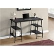 Pemberly Row 3 Tier Wood Top Sawhorse Computer Desk in Black