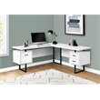 Pemberly Row Reversible Wooden L Shaped Corner Computer Desk in White and Black