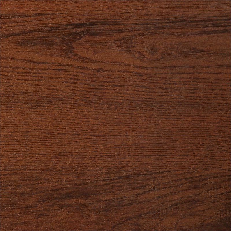 Pemberly Row Revesible Wooden Floating Desktop Computer Desk in Cherry and Black