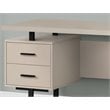 Pemberly Row Revesible Wooden Floating Desktop Computer Desk in Taupe and Black