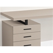 Pemberly Row Contemporary Wood Reversible Pedestal Computer Desk in Beige