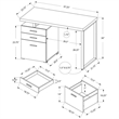 Pemberly Row Contemporary Wood Reversible Pedestal Computer Desk in Beige