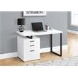 Pemberly Row Reversible Wooden Pedestal Computer Desk in White and Black
