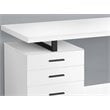 Pemberly Row Reversible Wooden Pedestal Computer Desk in White and Black
