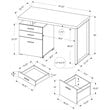 Pemberly Row Reversible Wooden Pedestal Computer Desk in White and Black