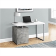 Pemberly Row Contemporary Wood Reversible Pedestal Computer Desk in Gray