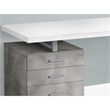 Pemberly Row Contemporary Wood Reversible Pedestal Computer Desk in Gray