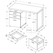 Pemberly Row Contemporary Wood Reversible Pedestal Computer Desk in Gray