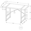 Pemberly Row Thick Wood Top X Base Computer Desk in Taupe and Black