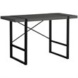 Pemberly Row Thick Wood Top X Base Computer Desk in Gray and Black