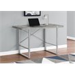 Pemberly Row Thick Faux Stone Top X Base Computer Desk in Gray and Silver