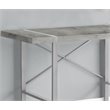Pemberly Row Thick Faux Stone Top X Base Computer Desk in Gray and Silver
