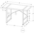 Pemberly Row Thick Faux Stone Top X Base Computer Desk in Gray and Silver