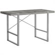 Pemberly Row Thick Faux Stone Top X Base Computer Desk in Gray and Silver