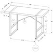 Pemberly Row Thick Wood Top X Base Computer Desk in White and Silver