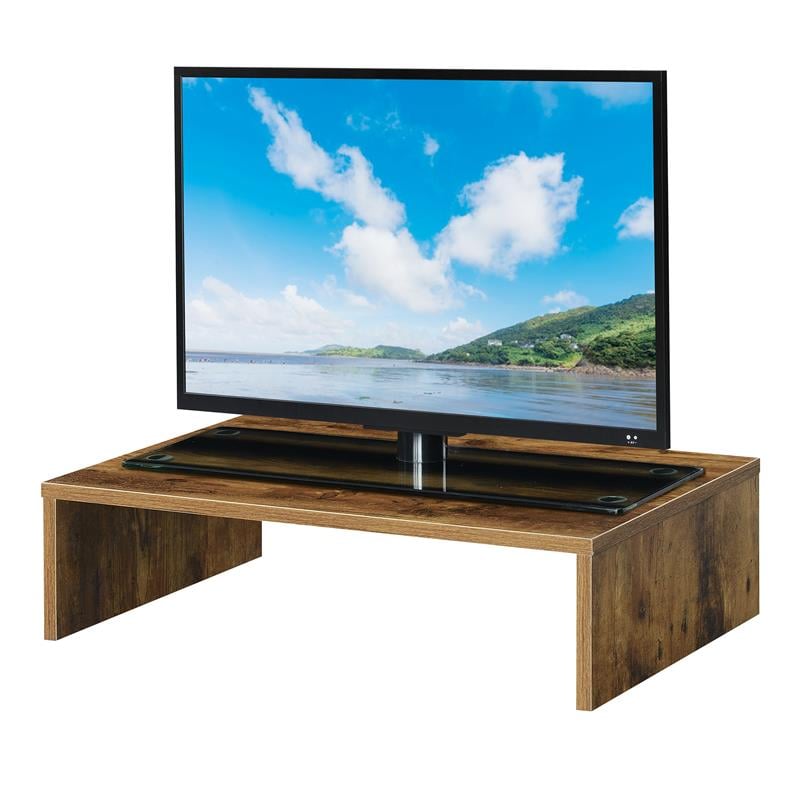 Pemberly Row Contemporary Wood Small Monitor Riser for TVs up to 23