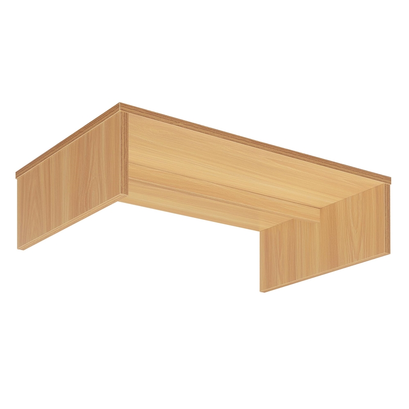 Pemberly Row Small TV Monitor Riser in Light Oak Wood Finish