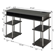 Pemberly Row Student Desk with Charging Station in Gray Wood Finish