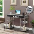 Pemberly Row Student Desk with Charging Station in Gray Wood Finish