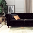Pemberly Row Contemporary Sofa Futon in Black Velvet