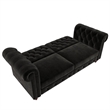 Pemberly Row Contemporary Sofa Futon in Black Velvet