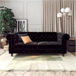 Pemberly Row Contemporary Sofa Futon in Black Velvet