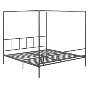 pemberly row contemporary canopy bed in gunmetal