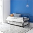 Pemberly Row Contemporary Metal Daybed/Trundle Twin in Black