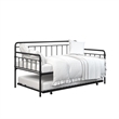 Pemberly Row Contemporary Metal Daybed/Trundle Twin in Black