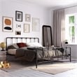 Pemberly Row Contemporary King Metal Bed with Storage in Gray