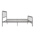 Pemberly Row Contemporary King Metal Bed with Storage in Gray