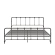 Pemberly Row Contemporary King Metal Bed with Storage in Gray