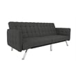 Pemberly Row Convertible Futon and Sofa Sleeper in Grey Linen