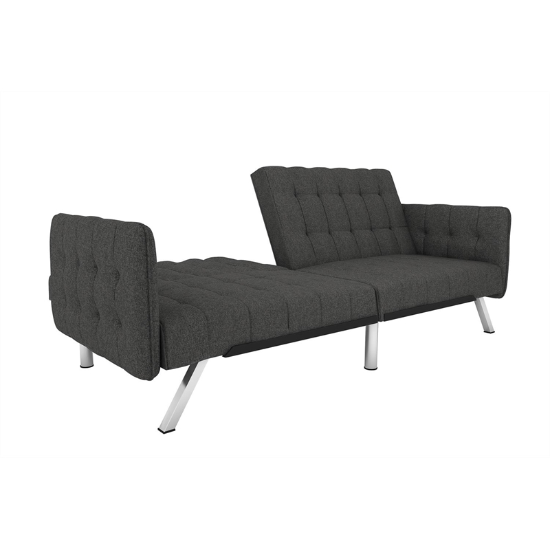Pemberly Row Convertible Futon and Sofa Sleeper in Grey Linen