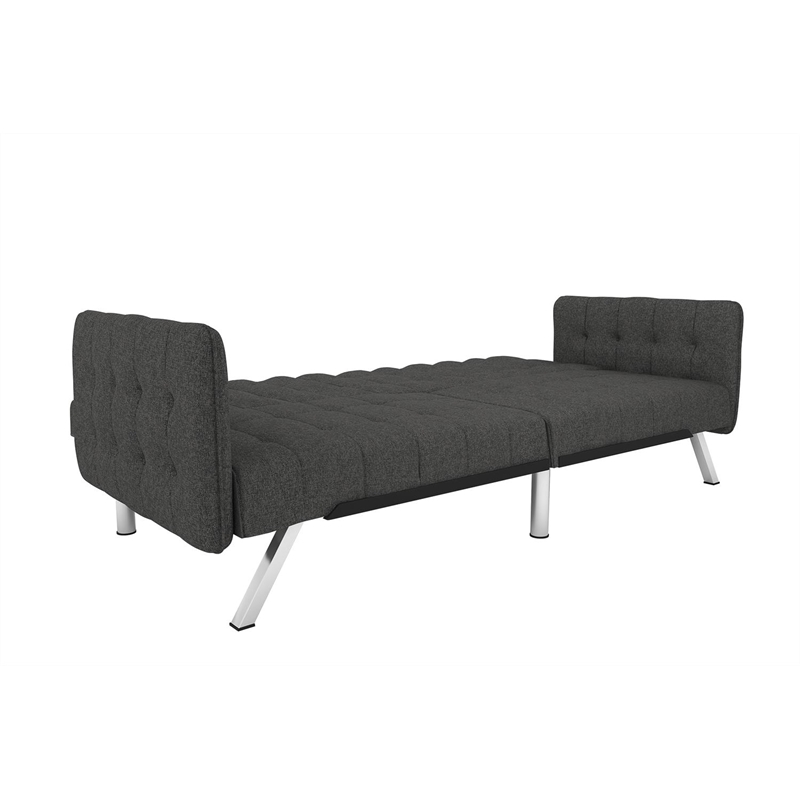 Pemberly Row Convertible Futon and Sofa Sleeper in Grey Linen
