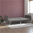 Pemberly Row Convertible Futon and Sofa Sleeper in Grey Linen