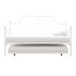 Pemberly Row Metal Daybed and Trundle in Twin over Twin in White